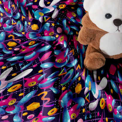 Porygon Blanket, Cute Fleece Throw Blanket, Soft Cotton Baby Blanket, Cozy Retro Gamer Room Decor, Porygon Blanket Gifts