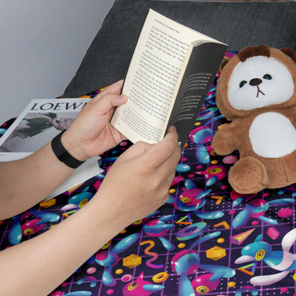 Porygon Blanket, Cute Fleece Throw Blanket, Soft Cotton Baby Blanket, Cozy Retro Gamer Room Decor, Porygon Blanket Gifts