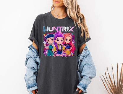 Kpop Demon Hunters Shirt, Huntrix Girl TShirt, Kpop idol group Shirt, Mira, Rumi, Joey Shirt, Demon Hunter Merch, Gift for Huntrix fan