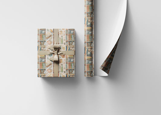 Cute Book Lover Gift Wrap for Book Nerds and Librarians Book Club Wrapping Paper for Readers and Writers #9