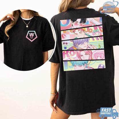 Kpop Saja Boys Shirt, Kpop Demon Hunters T-shirt, Demon Hunters Merch, Kpop Huntrix Pin shirt, Saja Boys Fan Gifts