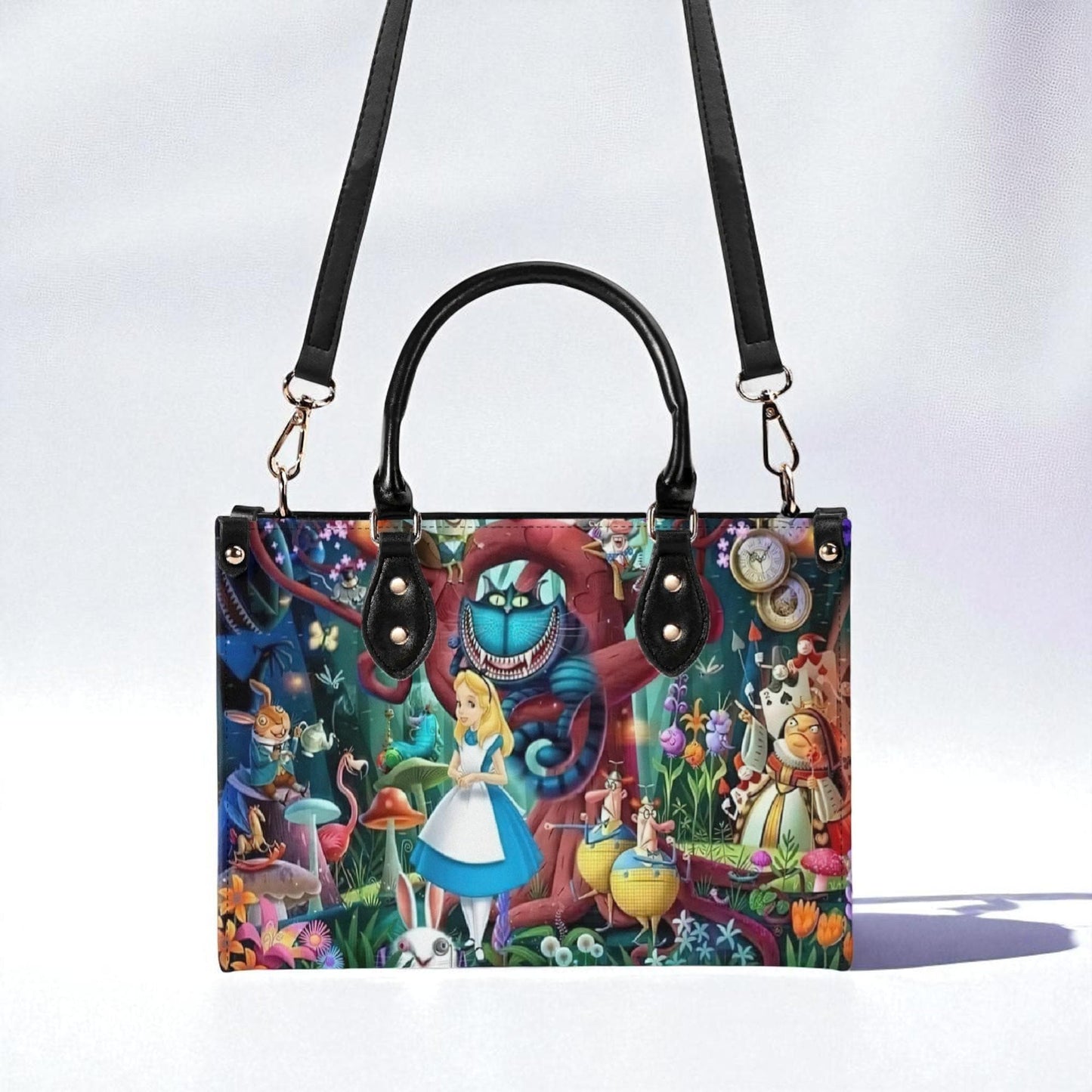 Queen’s Parade Purse | Tote Handbag | Top-Grain Leather Handbag | Vegan Leather | Wonderland Lovers Bag | Custom Tote Bag