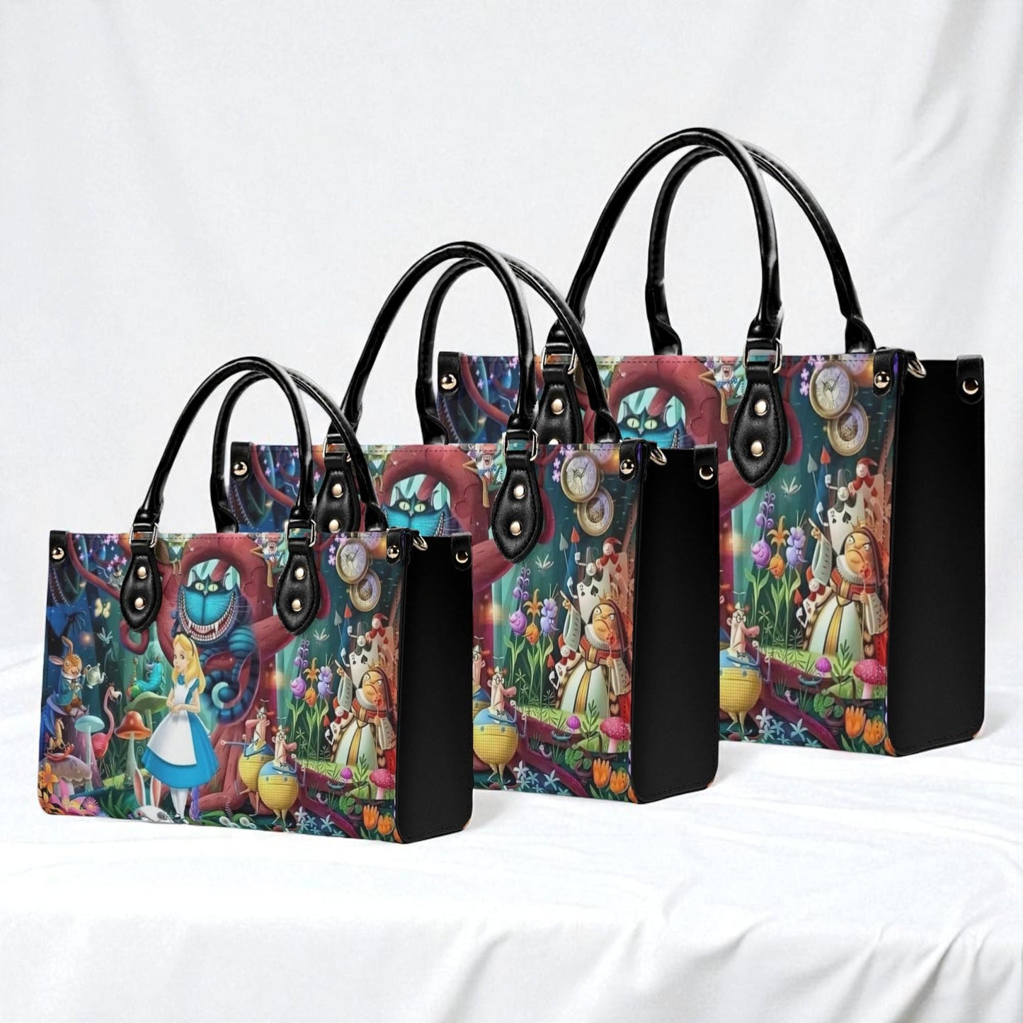 Queen’s Parade Purse | Tote Handbag | Top-Grain Leather Handbag | Vegan Leather | Wonderland Lovers Bag | Custom Tote Bag