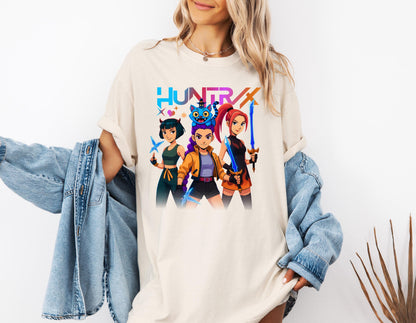 Kpop Demon Hunters Shirt, Huntrix Girl TShirt, Kpop idol group Shirt, Mira, Rumi, Joey Shirt, Demon Hunter Merch, Gift for Huntrix fan