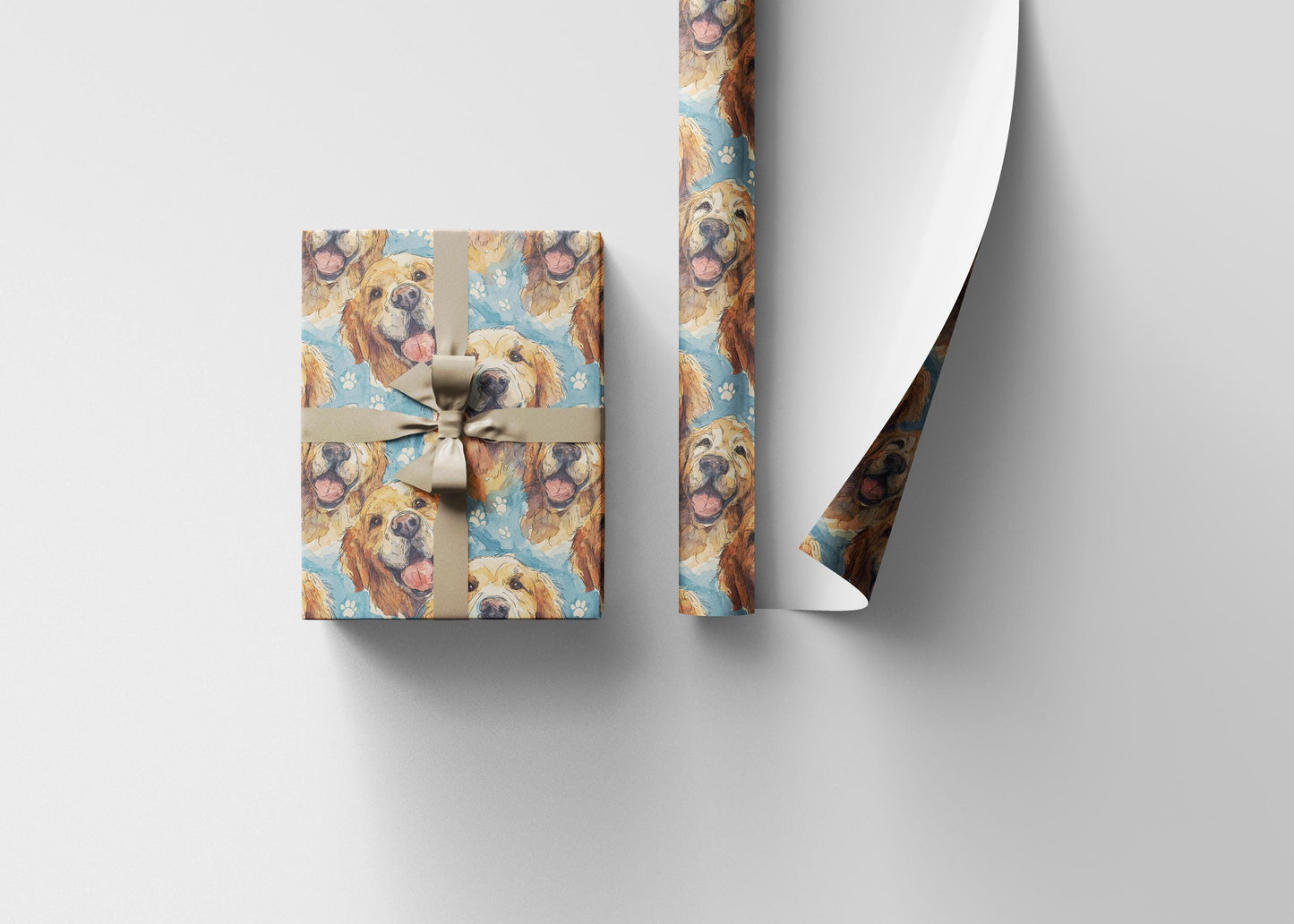Golden Retriever Lover Wrapping Paper Roll, Perfect Gift Wrap for Dog-Themed Holidays, Birthdays, or Adoption Day Celebrations #12