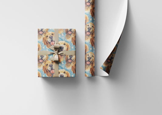Golden Retriever Lover Wrapping Paper Roll, Perfect Gift Wrap for Dog-Themed Holidays, Birthdays, or Adoption Day Celebrations #12