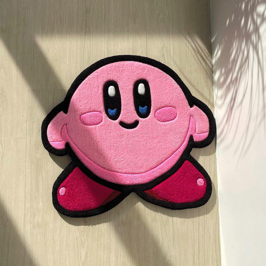 Pink Handmade Tufted Rug Featuring a Cute Cartoon Character - Perfect Birthday Gift for Girls, Kids, Siblings, Friends and Cartoon Lovers