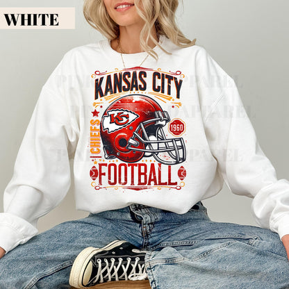 Vintage Kansas City Football Sweatshirt: Trendy Chiefs Fan Tee