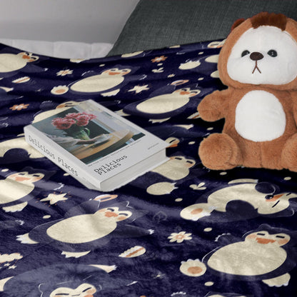 Snorlax Fleece Blanket, Cozy Throw for Kids and Adults, Soft Cotton Bedding, Cute Home Decor Gift