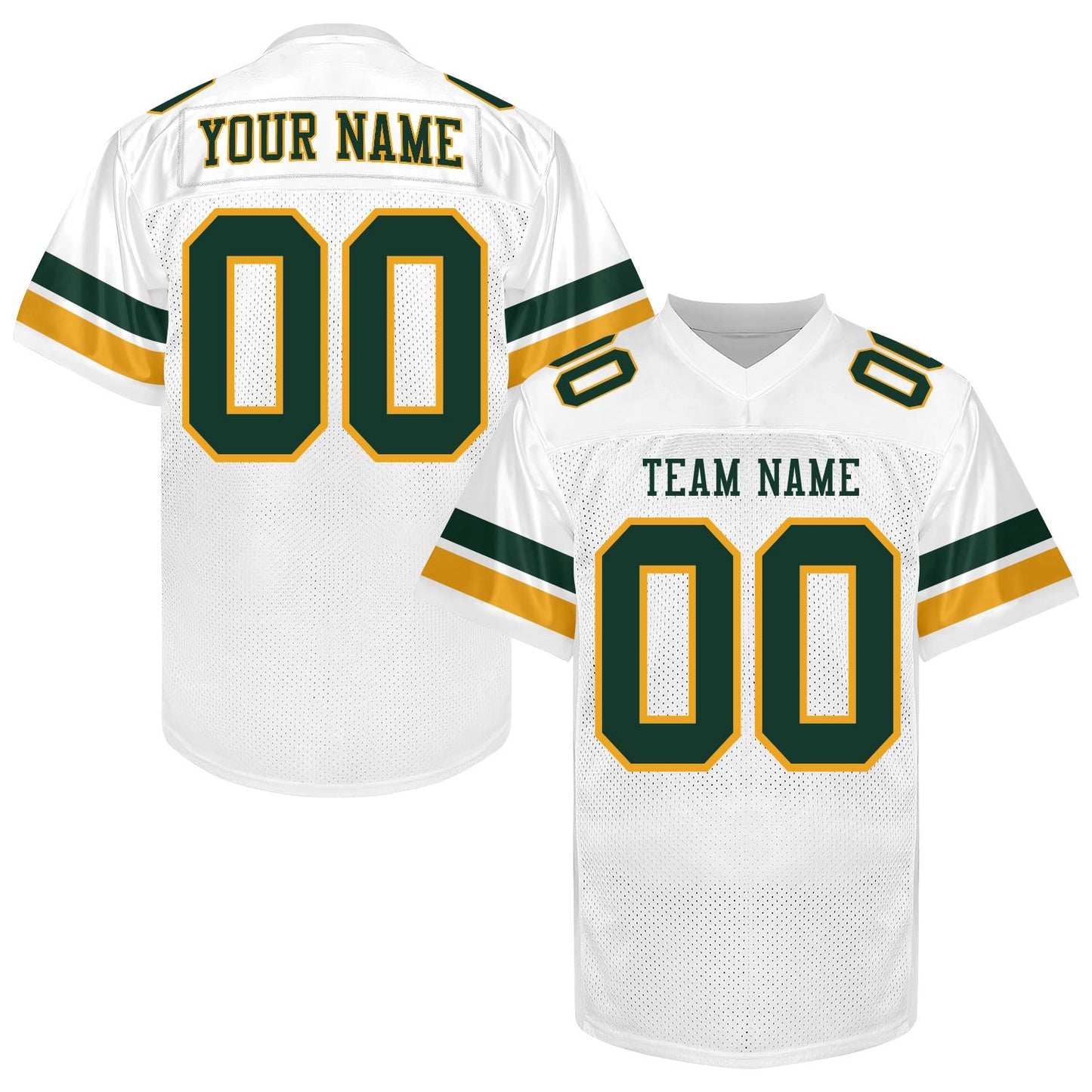 Custom Blue Gold Football Jersey Men Women Youth Kid, Football Shirt Printed Name Number and Logo, Practice Football Uniform for Sports Fan