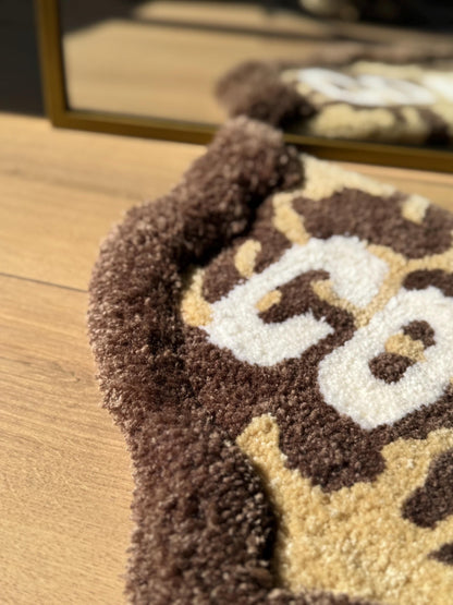 Handmade Cowgirl 3D Tufted Rug Leopard Print Western Carpet Retro Aesthetic Soft Floor Mat Country Girl Room Decor 75x40cm Gift Idea