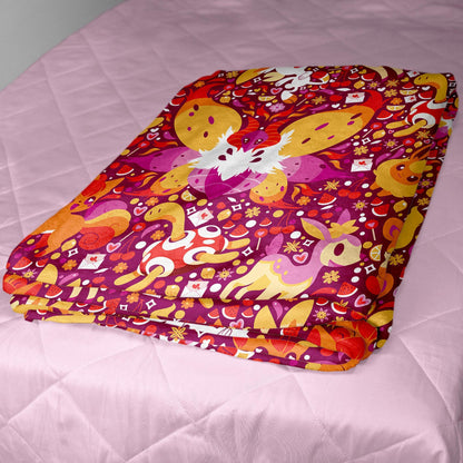 Vulpix and Shuckle Blanket, Cute Baby Blanket, Cozy Fleece Throw, Soft Cotton Blanket, Kawaii Bedroom Decor, Alolan Vulpix Blanket Gifts