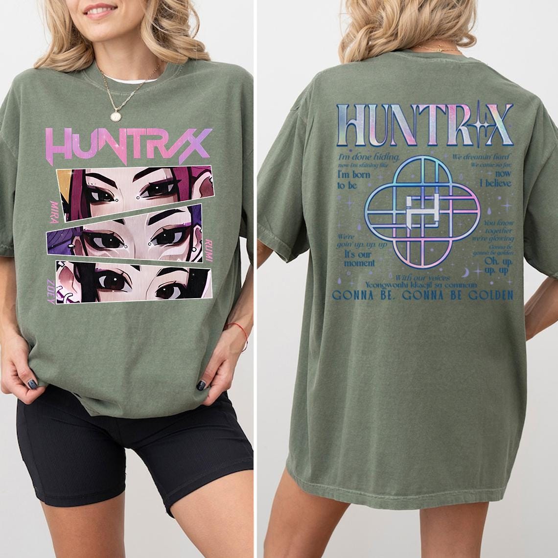 Comfort Colors® Huntrix Shirt, Demon Hunters Shirt, Huntrix Girls T Shirt, Mira Rumi Joey Shirt, Demon Hunter Merch PSN1465.1466.B