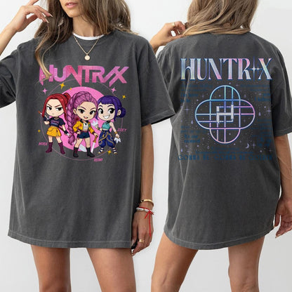 Comfort Colors® Huntrix Demon Hunters Shirt, Huntrix Girls TShirt, Mira Rumi Joey Shirt, Demon Hunter Merch,Gift For Kpop Fan PSN1467.1466.B