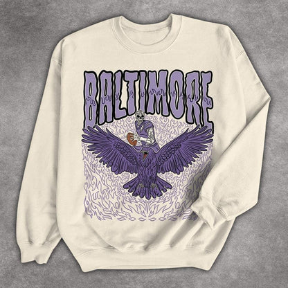 Baltimore Football Skull Vintage Shirt