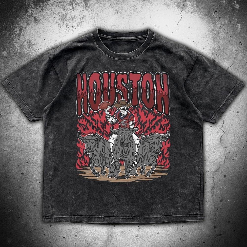 Houston Football Skull Vintage Shirt