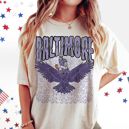 Baltimore Football Skull Vintage Shirt