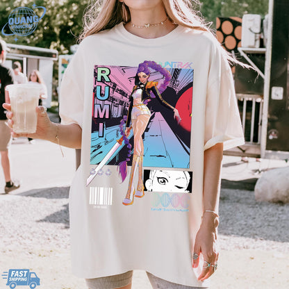Rumi Huntrix Demon Hunters T Shirts, Huntrix Girls Tshirt, Demon Hunter Merch, Gift for Kpop Fan, Derpy Tiger Shirt, Sussy