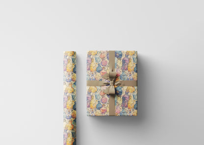 Pastel Goth Watercolor Wrapping Paper Roll Halloween Spooky Cute Ghost Bat Witch Goth Decor #20