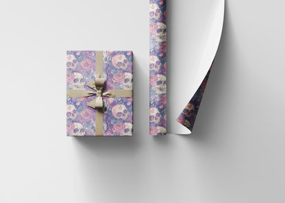 Pastel Goth Watercolor Wrapping Paper Roll Halloween Spooky Cute Ghost Bat Witch Gothic Style #16