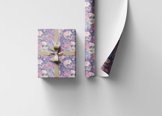 Pastel Goth Watercolor Wrapping Paper Roll Halloween Spooky Cute Ghost Bat Witch Gothic Style #16