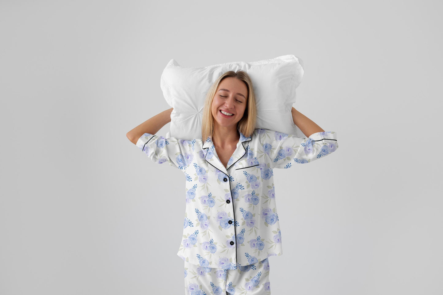 Satin Pajama Set – Bridgerton-Inspired Bride Getting Ready Outfit | Bridal Pajamas | Bridesmaid Pajama | Bridal Shower Gift | Something Blue