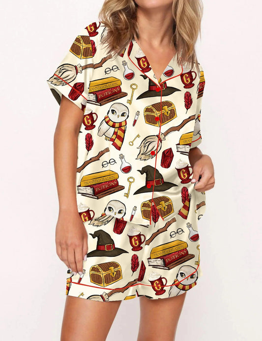 Wizard School G Silky Satin Pajama Set For Women  Pajamas Set