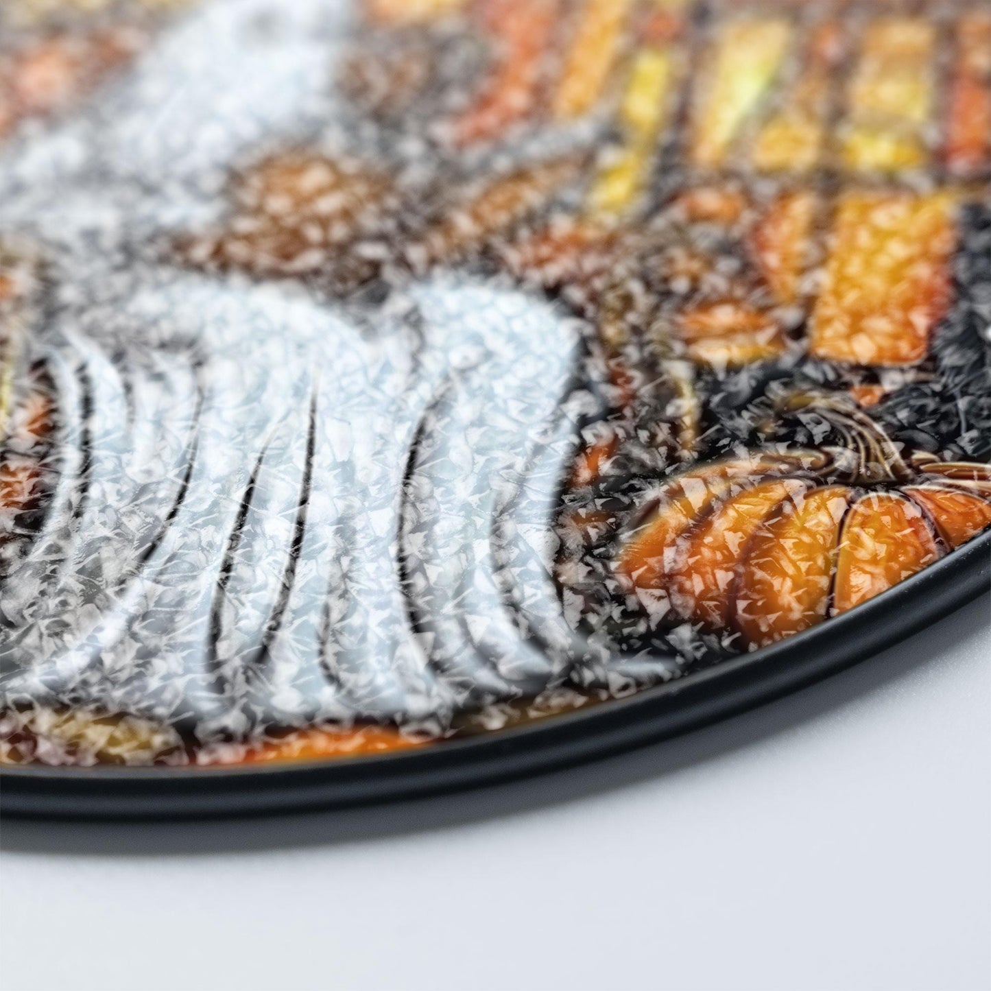 Ghost Stained Glass Suncatcher, Halloween Window Hanging with Black Cats, Pumpkins and Bats, Spooky Gothic Fall Home Decor Gift