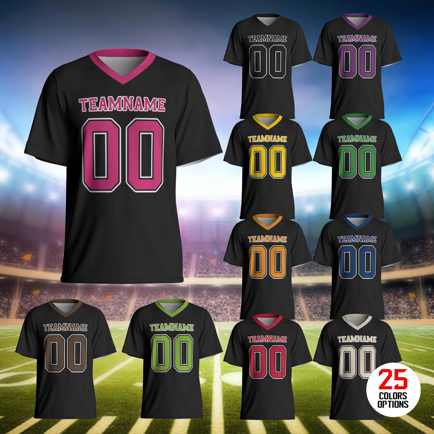Custom Football Jersey, Custom Football Jersey, Men's Mesh V-neck Shirt, Short Sleeve Design, Add Name And Number, Ideal For Sport Lovers