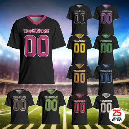 Custom Football Jersey, Custom Football Jersey, Men's Mesh V-neck Shirt, Short Sleeve Design, Add Name And Number, Ideal For Sport Lovers