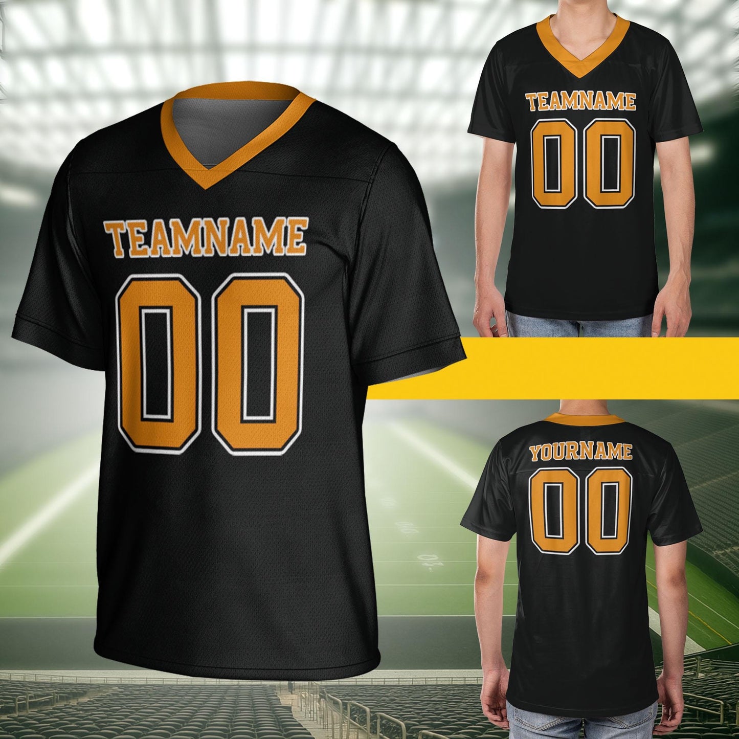 Custom Football Jersey, Custom Football Jersey, Men's Mesh V-neck Shirt, Short Sleeve Design, Add Name And Number, Ideal For Sport Lovers