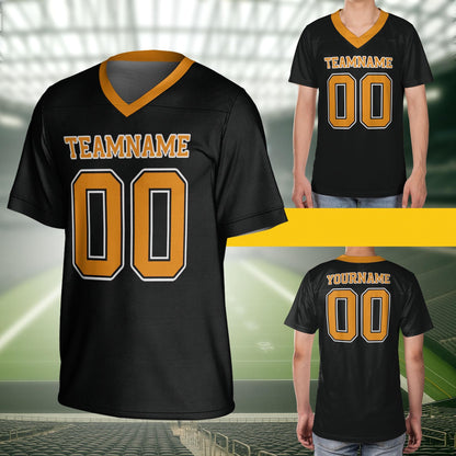 Custom Football Jersey, Custom Football Jersey, Men's Mesh V-neck Shirt, Short Sleeve Design, Add Name And Number, Ideal For Sport Lovers