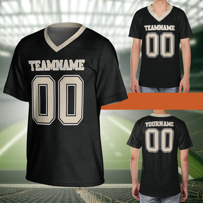 Custom Football Jersey, Custom Football Jersey, Men's Mesh V-neck Shirt, Short Sleeve Design, Add Name And Number, Ideal For Sport Lovers