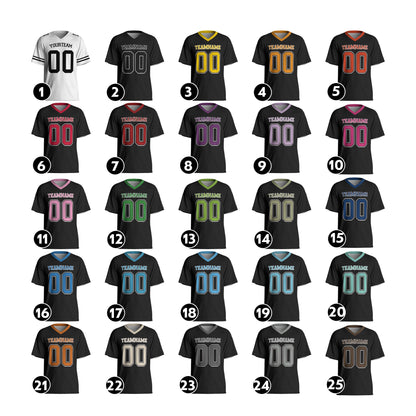Custom Football Jersey, Custom Football Jersey, Men's Mesh V-neck Shirt, Short Sleeve Design, Add Name And Number, Ideal For Sport Lovers