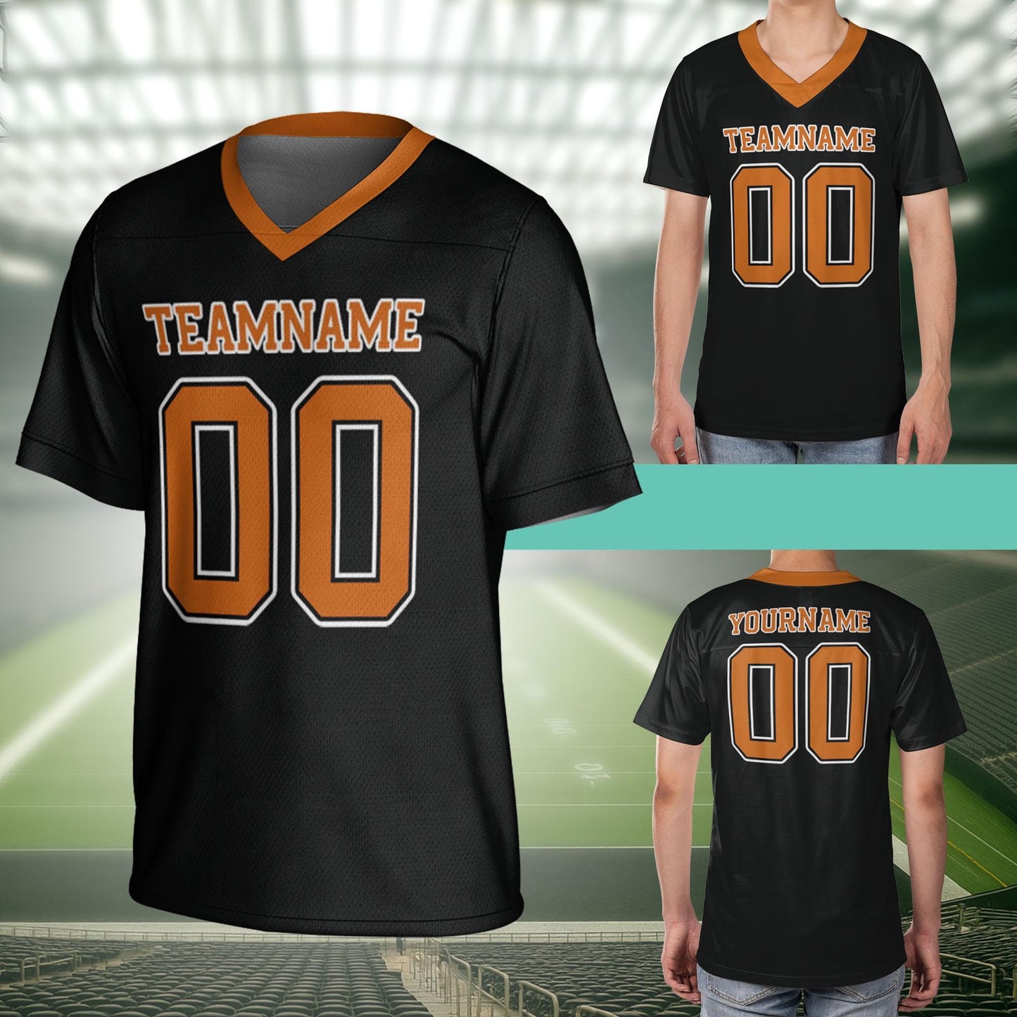 Custom Football Jersey, Custom Football Jersey, Men's Mesh V-neck Shirt, Short Sleeve Design, Add Name And Number, Ideal For Sport Lovers