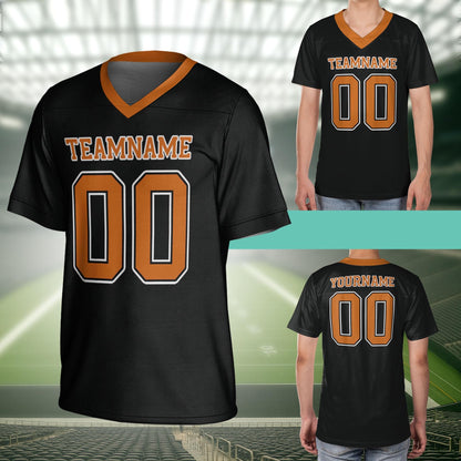 Custom Football Jersey, Custom Football Jersey, Men's Mesh V-neck Shirt, Short Sleeve Design, Add Name And Number, Ideal For Sport Lovers