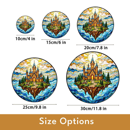Floating Castle Fantasy Suncatcher Stained Glass Window Decor Gift