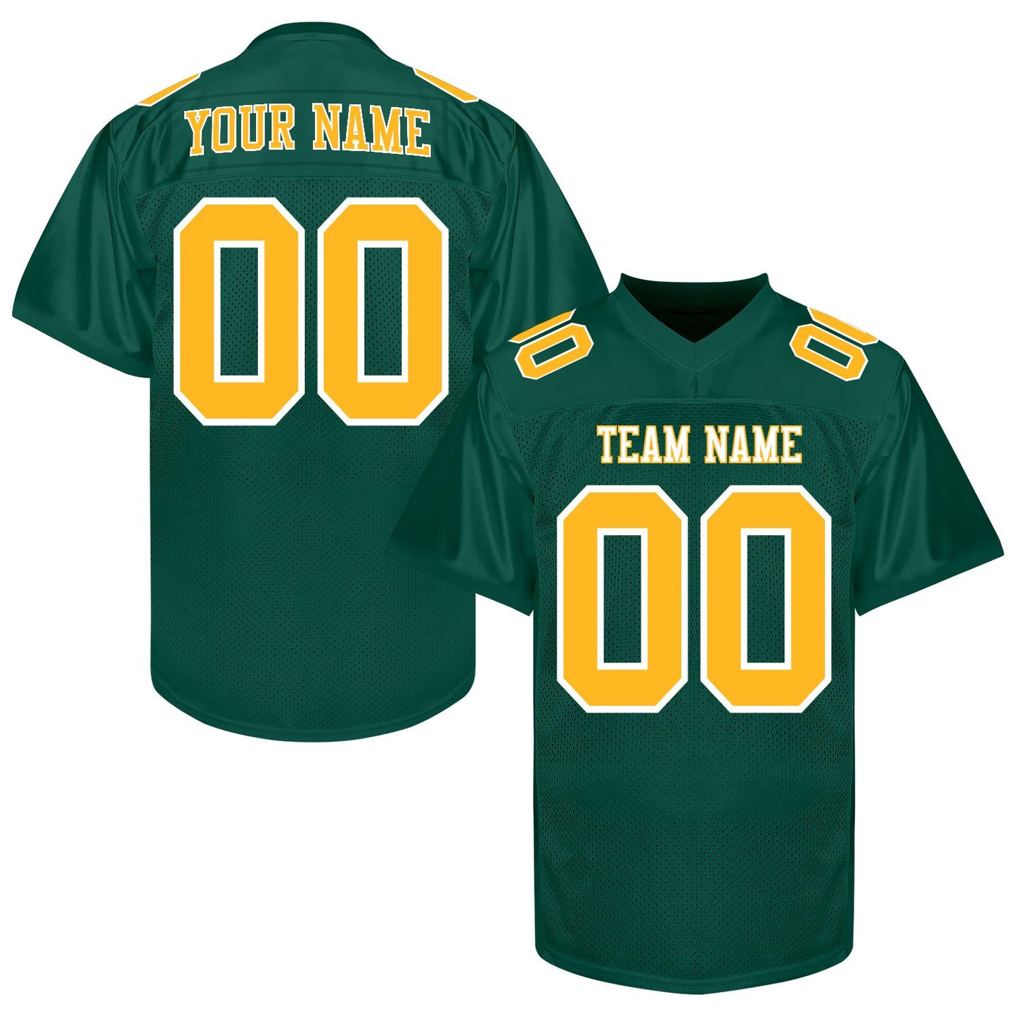 Custom White  Football Jersey Men Women Youth Kid, Green Orange Football Shirt Printed Name Number and Logo, Practice Football Uniform