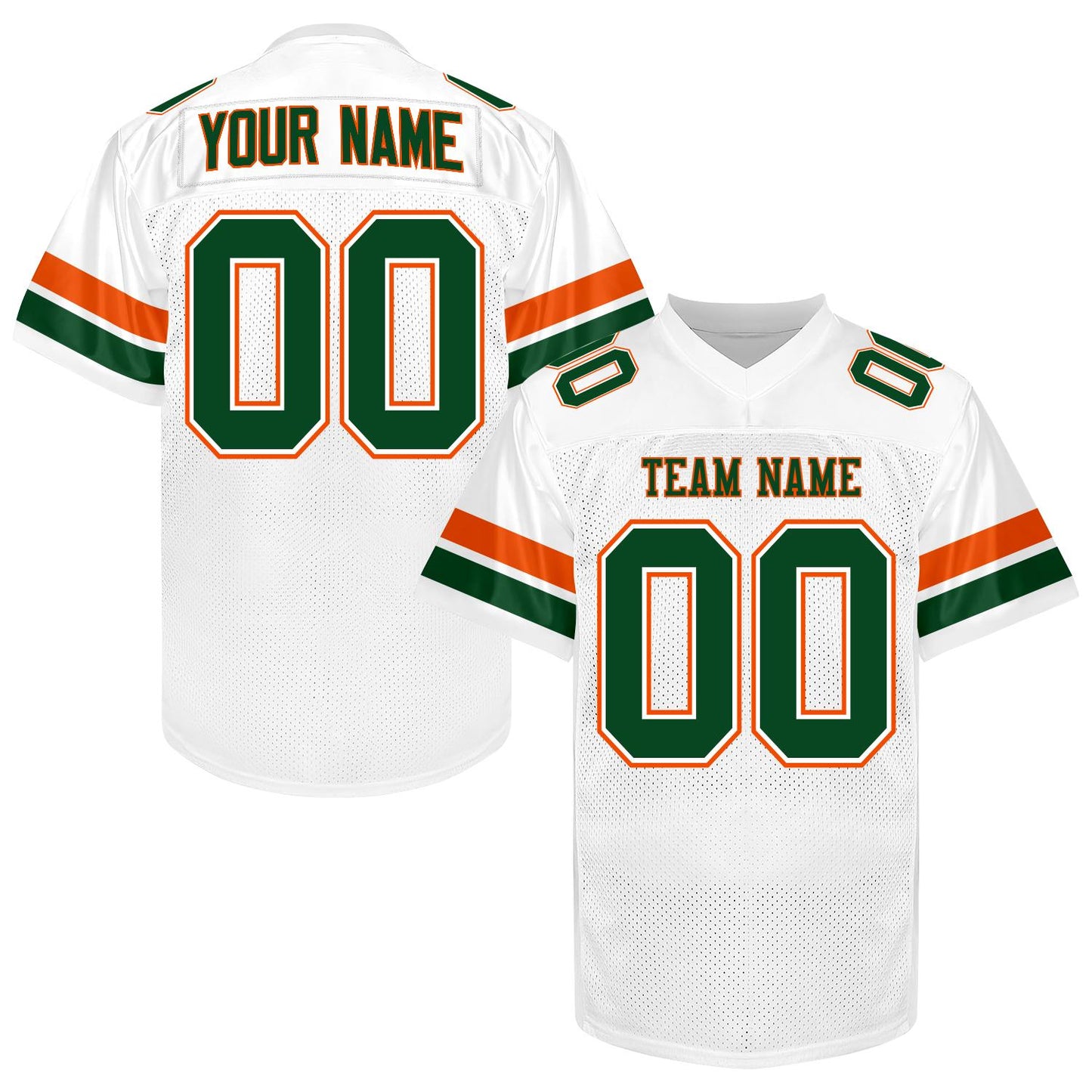 Custom Green Gold  Football Jersey Men Women Youth Kid, Football Shirt Printed Name Number and Logo, College Practice Football Uniform