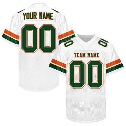 Custom  Football Jersey Men Women Youth Kid, Orange Green White Football Shirt Printed Name Number and Logo, Practice Football Uniform