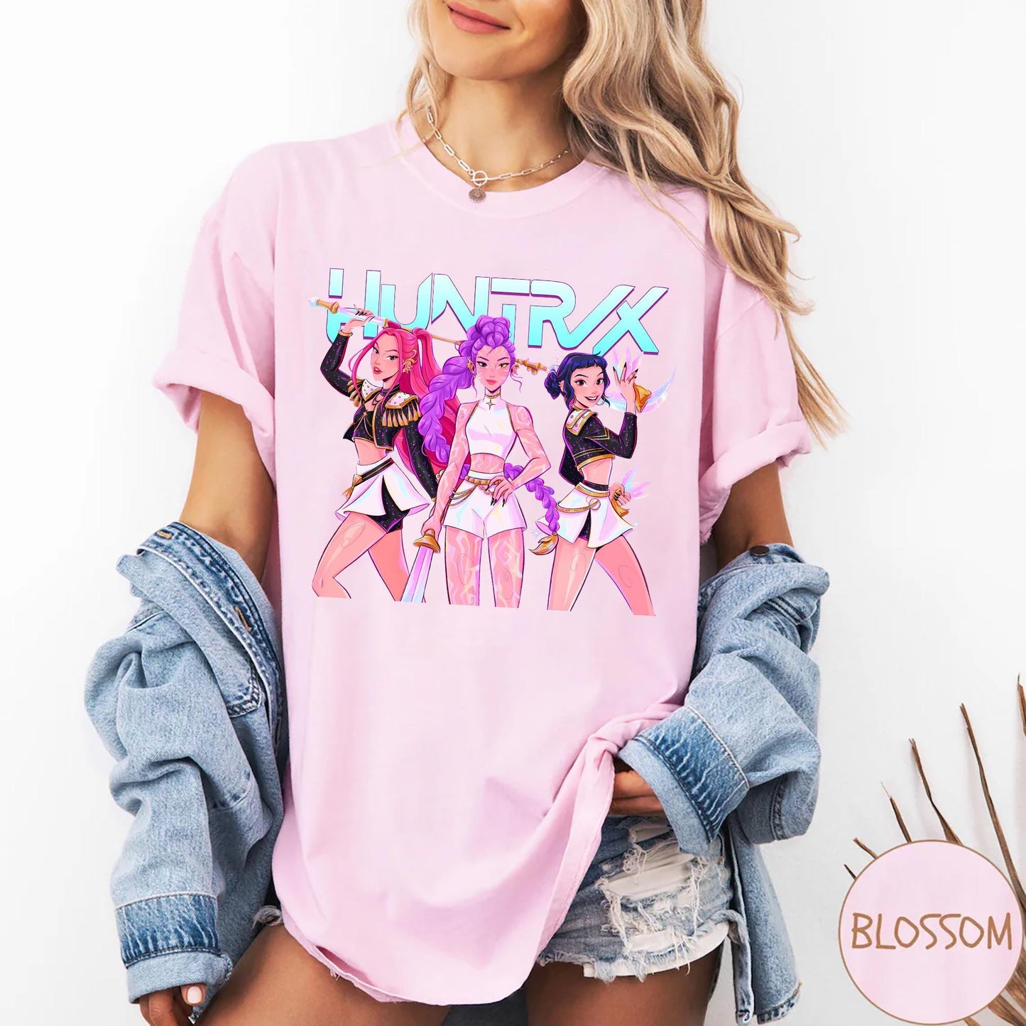 Huntrix shirt demon hunters shirt huntrix girls t shirt mira rumi joey shirt demon hunter merch gift for kpop fan kpop movie shirt anime tee