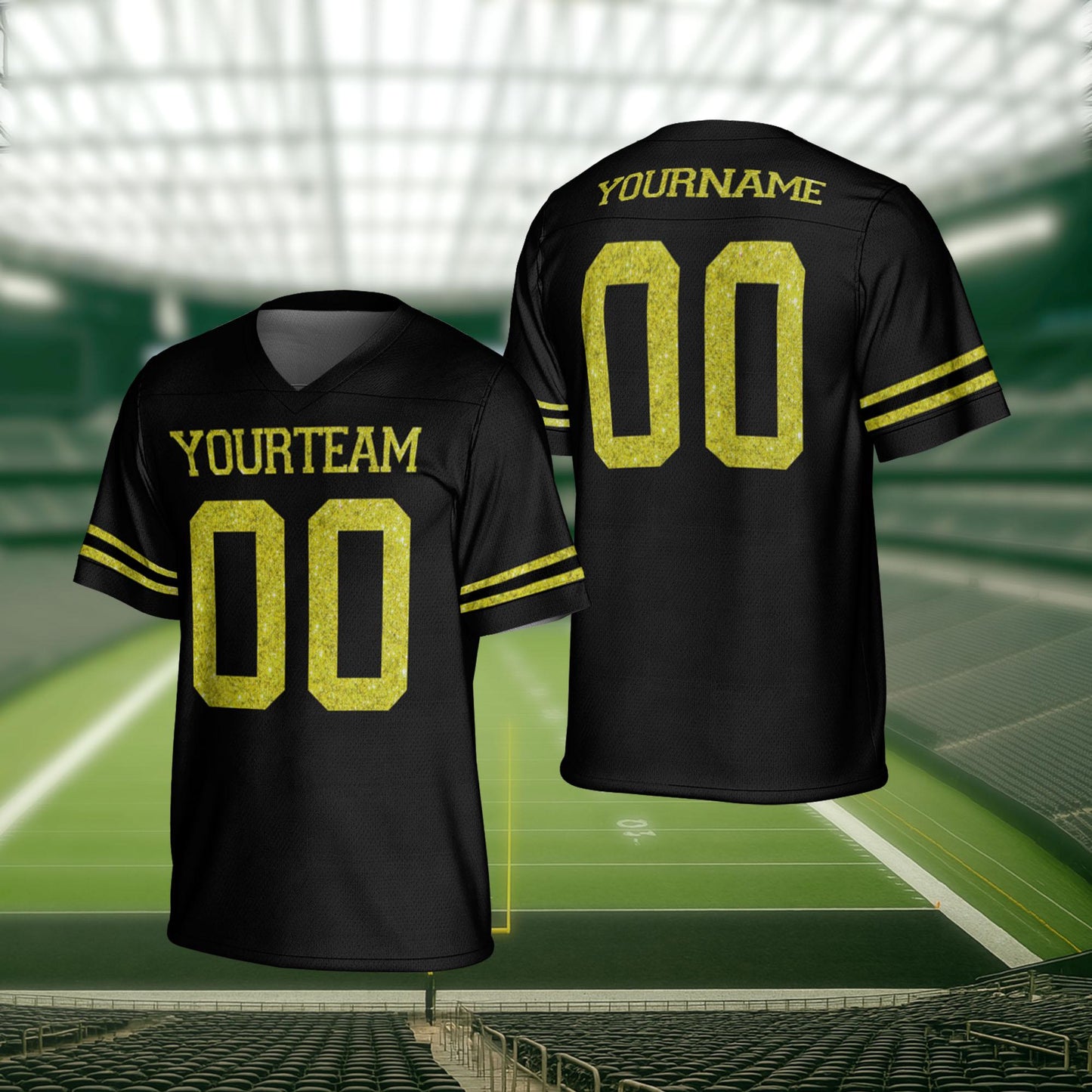 Women Glitter Pattern Personalized Football Jersey, Custom Glitter Jersey Shirt, Customized Glitter Name And Number Jersey For Sport Fan