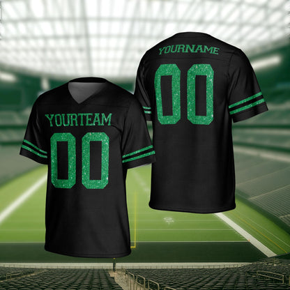 Women Glitter Pattern Personalized Football Jersey, Custom Glitter Jersey Shirt, Customized Glitter Name And Number Jersey For Sport Fan