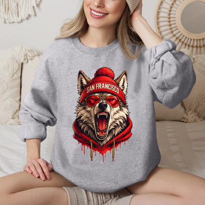 San Francisco Football Sweatshirt, Sun Day Football, Graphic Tee Gift For Football Fan Sport, Shirt Retro Style 90s Vintage Unisex Crewneck.