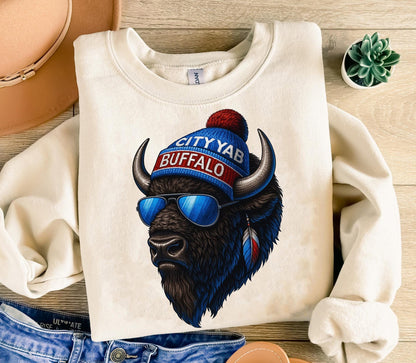 Buffalo Football Sweatshirt, Buffalo Mascot Sweatshirt, Buffalo Football Fan Shirt, Trendy Game Day Gift Tee, Retro Sports Fan Shirt