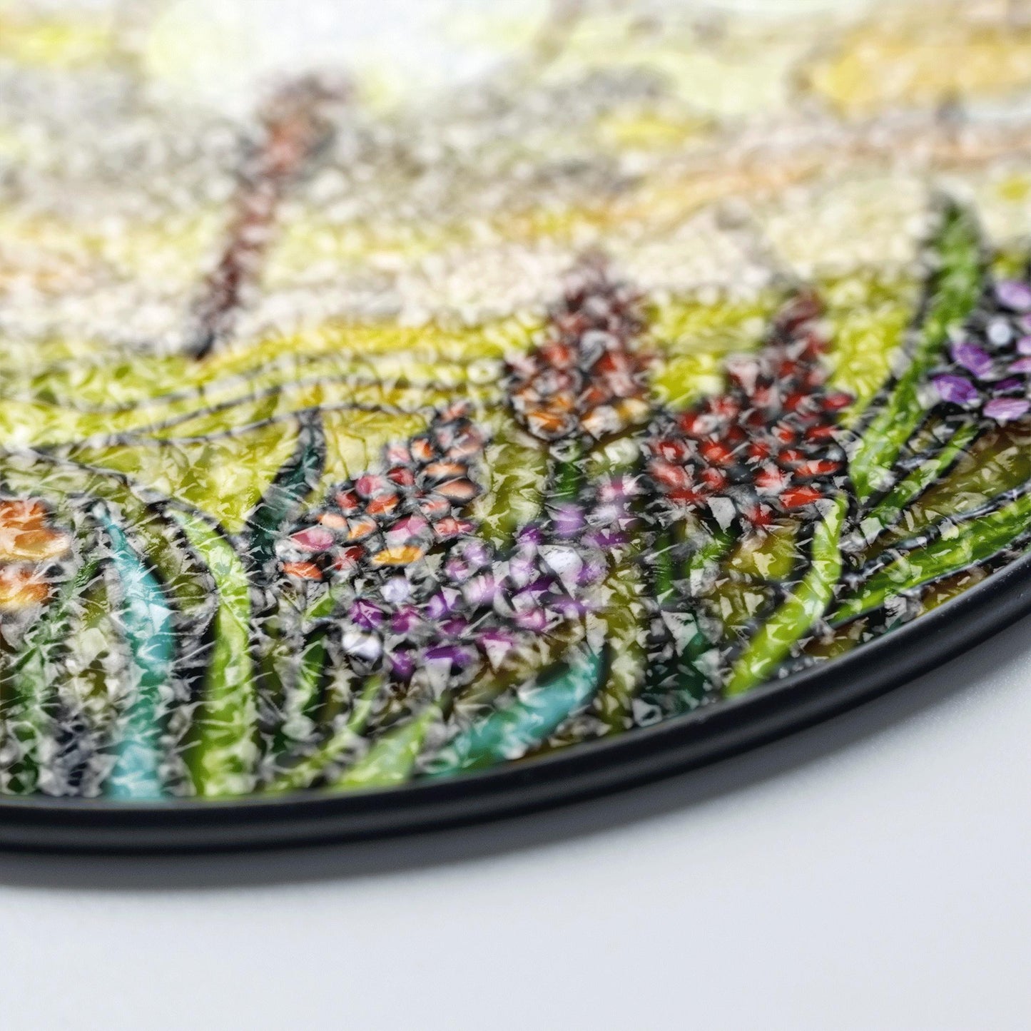 Dragonfly Sun Floral Field Stained Glass Suncatcher Gift for Nature Lovers or Mothers Day Decor