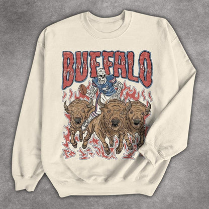 Buffallo Football Skull Vintage Shirt