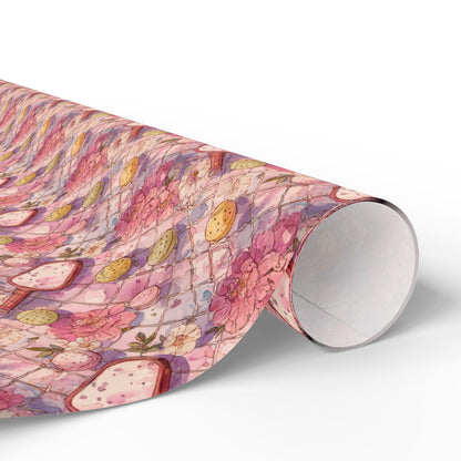 Coquette Pickleball Player Gift Wrap Paper Sheet, Fun Pickleball Wrapping Paper for Sports Fans, Pickleball Gift Wrap for Party Packaging