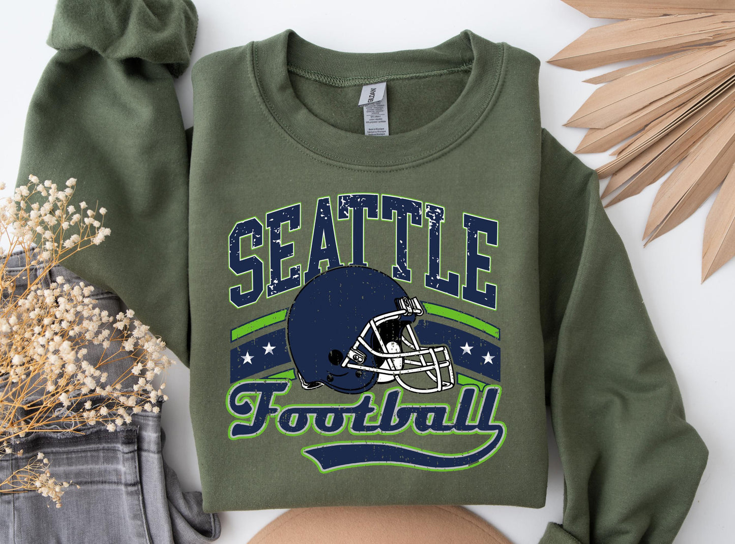 SEATTLE 1974 FOOTBALL Sweatshirt, SEATTLE 1974 FOOTBALL Shirt Retro Style 90s Vintage Unisex Crewneck, Graphic Tee Gift For Football Fan Sport
