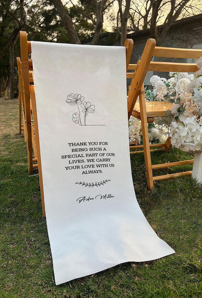 In Loving Memory Wedding Chair Sign, Thank You Memorial Banner, Personalized Remembrance Seat Sign, Custom Wedding Memorial Decoration